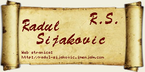 Radul Šijaković vizit kartica